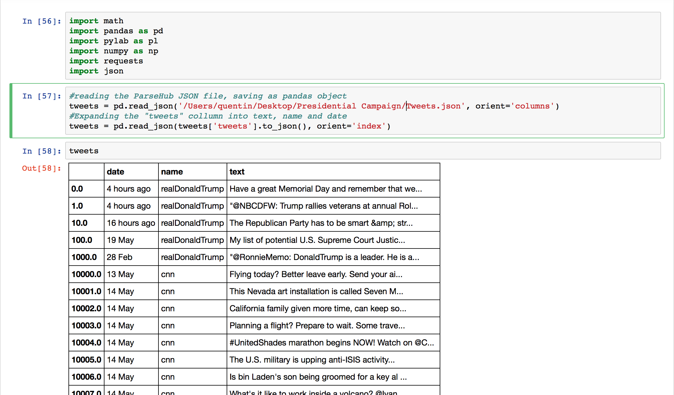 importing libraries and JSON