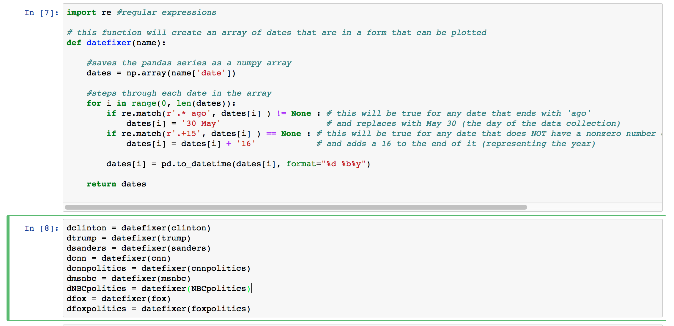 date fixing function