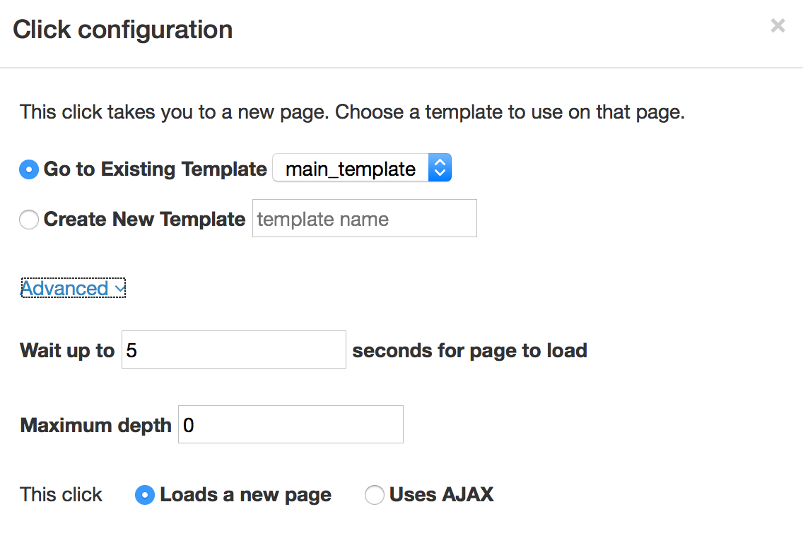 increase wait time within parsehub app