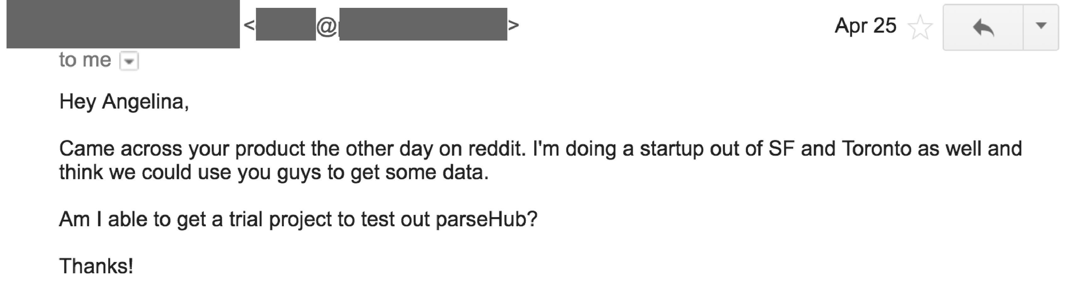 promoted ParseHub on quora