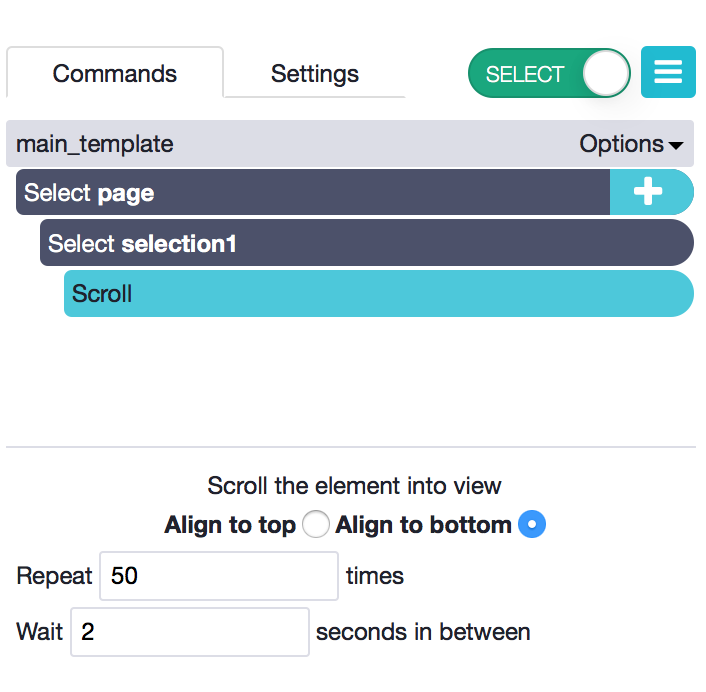 infinte scroll for web scraping