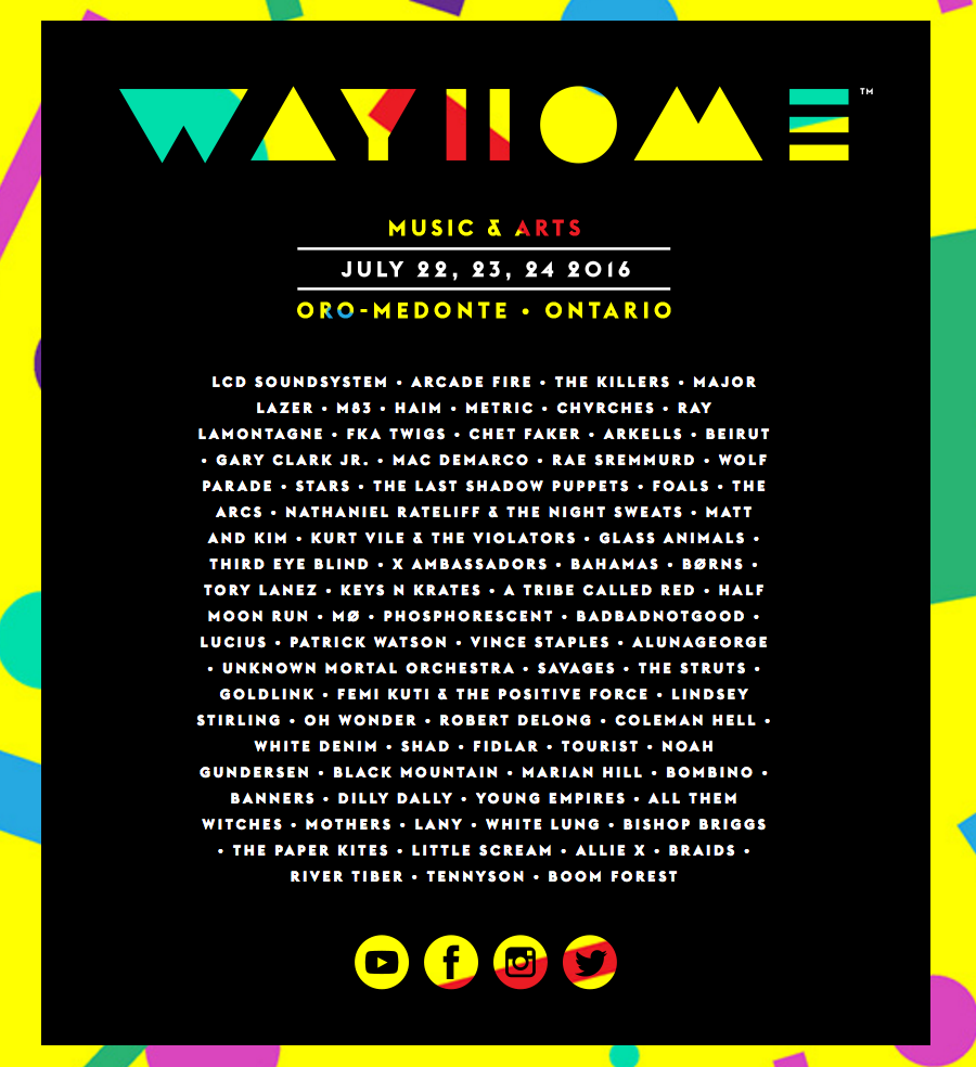 2016 WayHome schedule