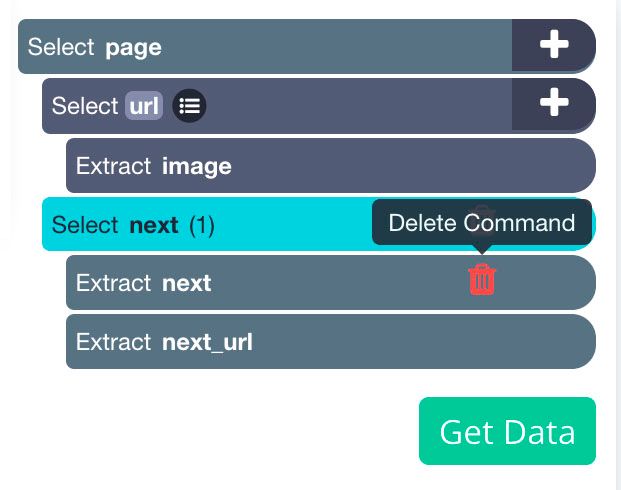Delete URL from next button