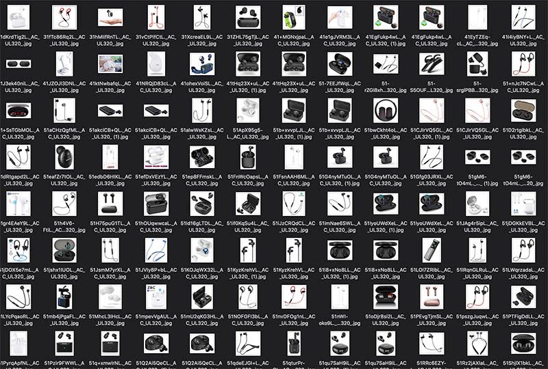 desktop of all scraped images