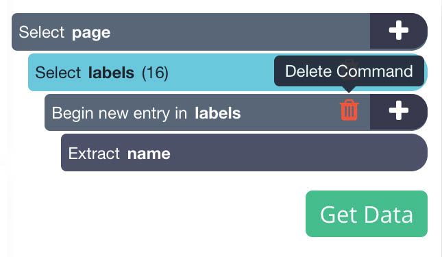 delete "begin new entry in labels" command