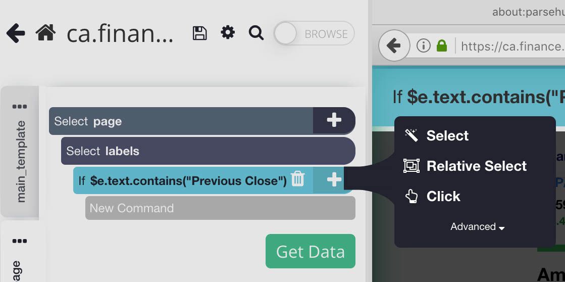 Add a relative select command to your conditional command