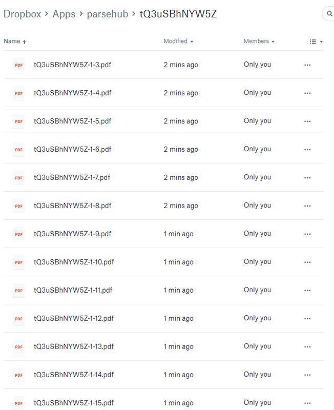 all the scraped pdf files in your dropbox