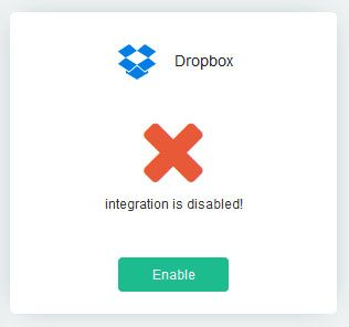 enabling integration with dropbox