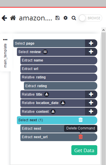 Deleting the 2 commands under the next button