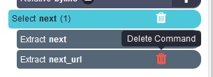Deleting the extract commands