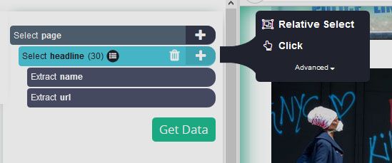 Using the relative select command