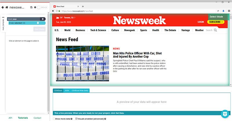 Newsweek Website rendering inside of the app