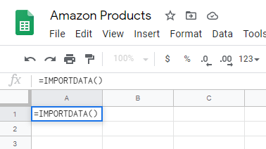 importdata() function on google sheets