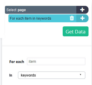 Select "keywords" from dropdown menu