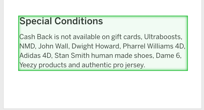 Special conditions from rakuten