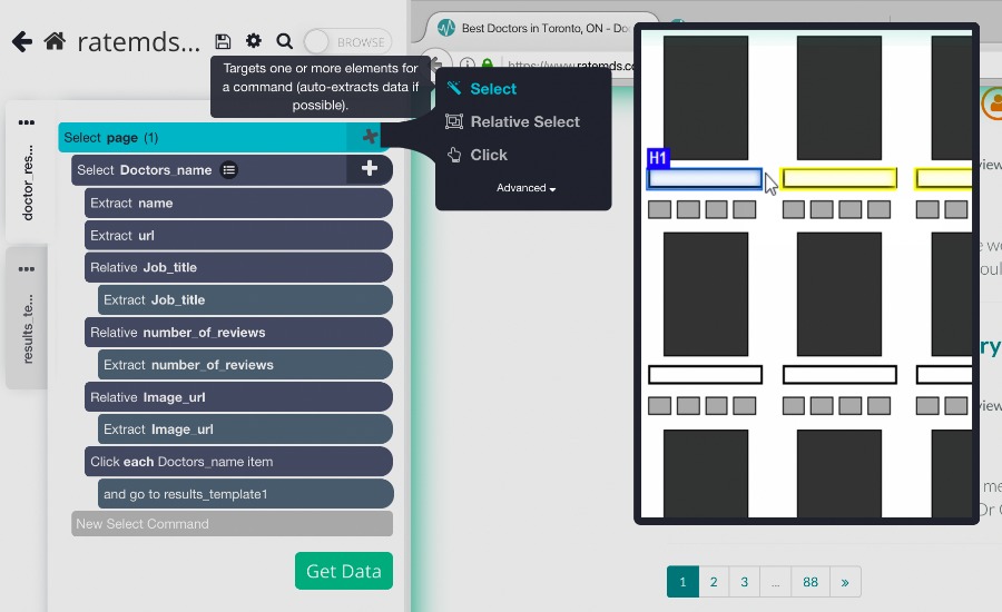 Web scraping Multiple pages with parsehub | Pagination 