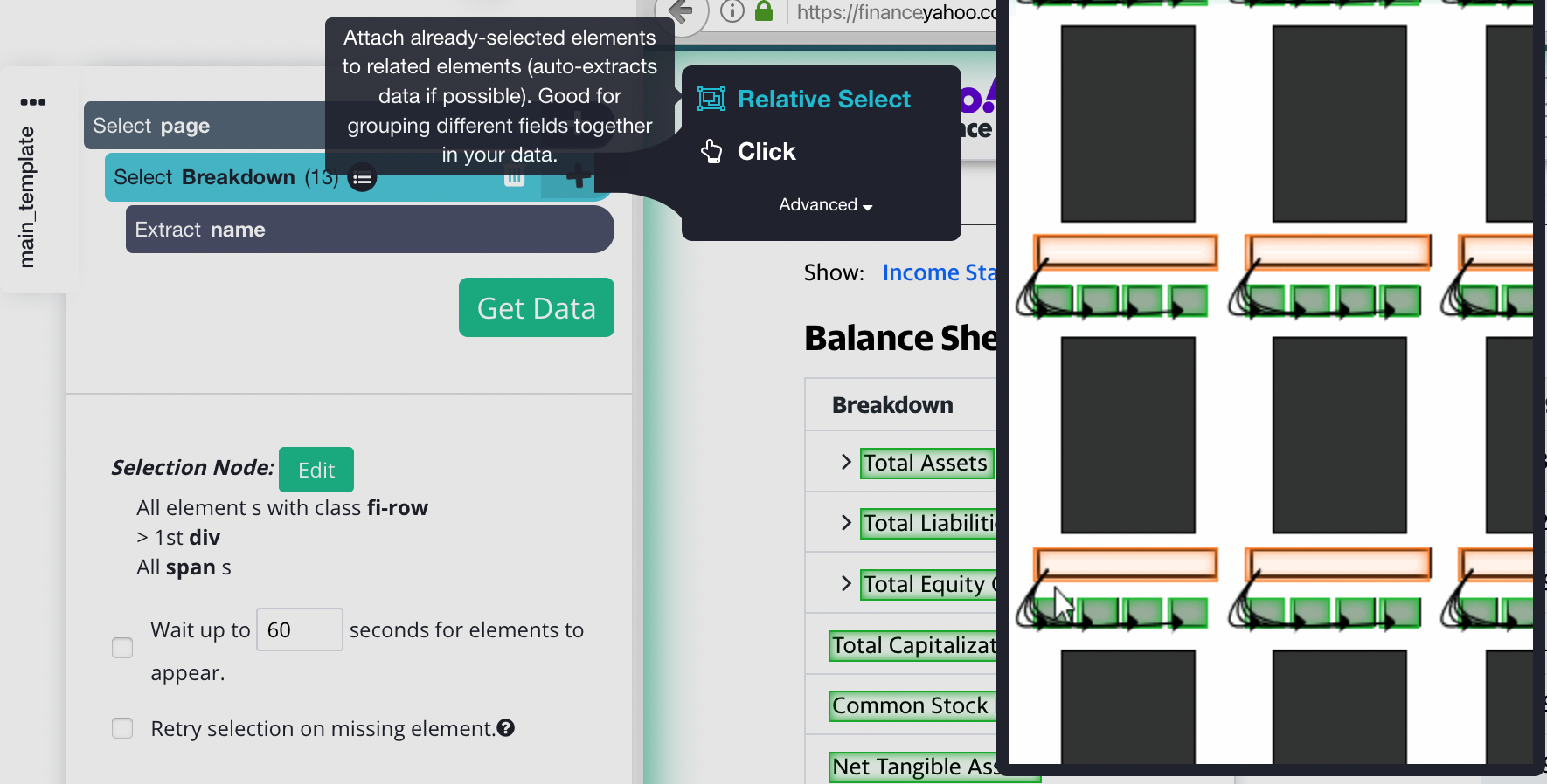 Relative select command on ParseHub