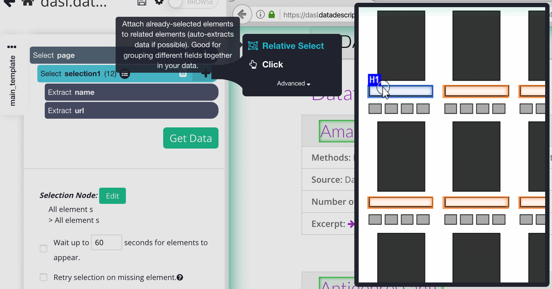 Using ParseHub Relative Select Command to extract more data