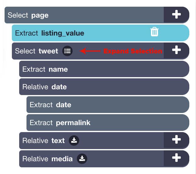 expanding selection