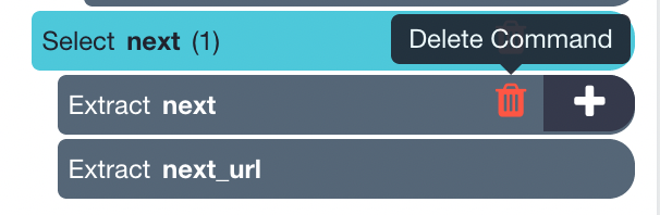 deleting the extracted command
